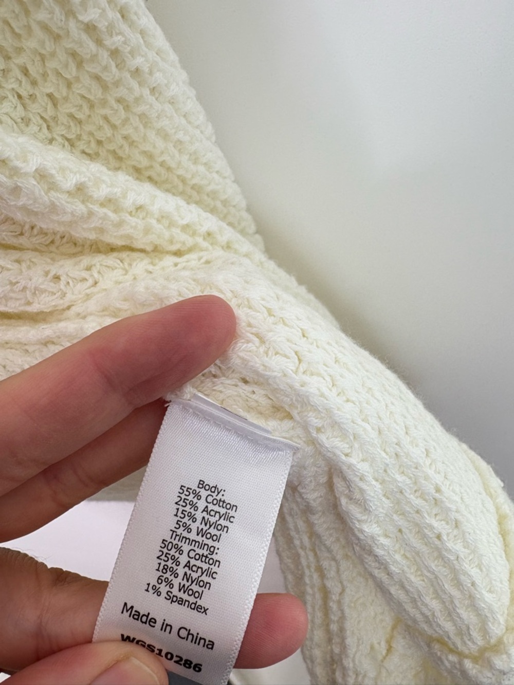 Market & Spruce Tabatha Waffle Knit Cotton Blend Cocoon Cardigan, XL Off white - Picture 13 of 13